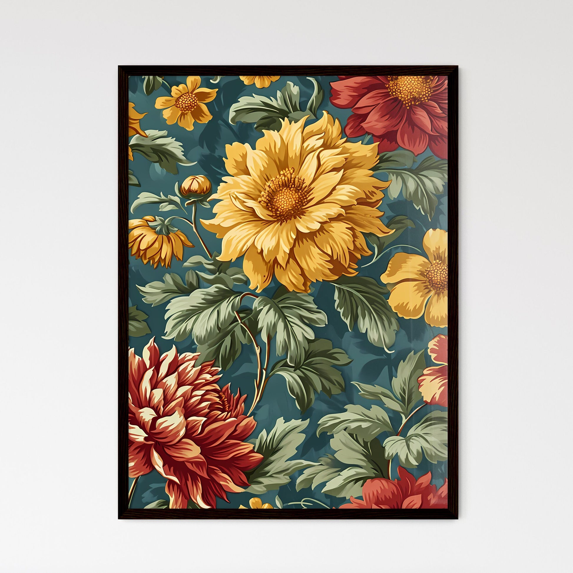 A Poster of vintage wallpaper design - A Col - Framed Art Print