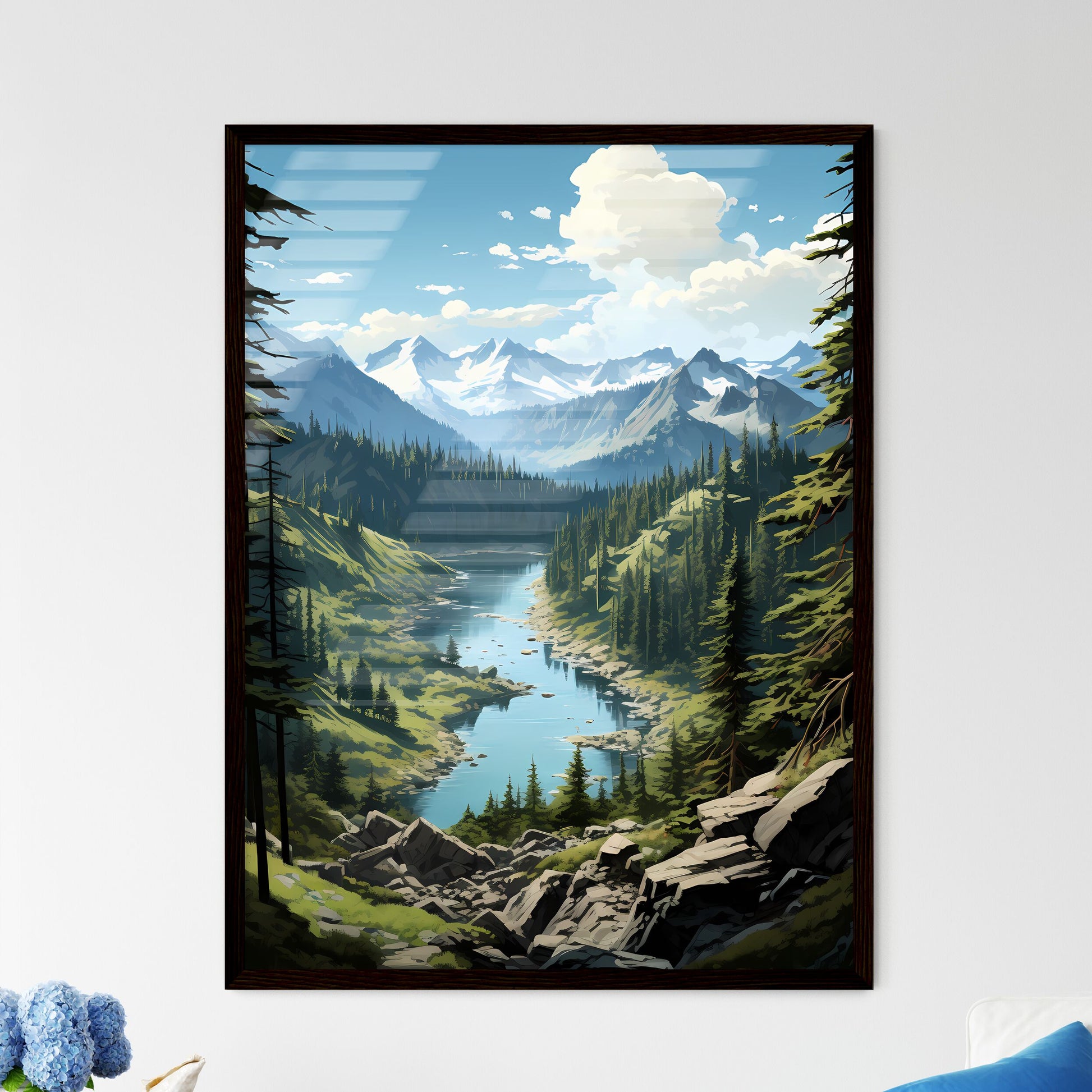 A Poster of Whistler National Park - A River - Framed Art Print