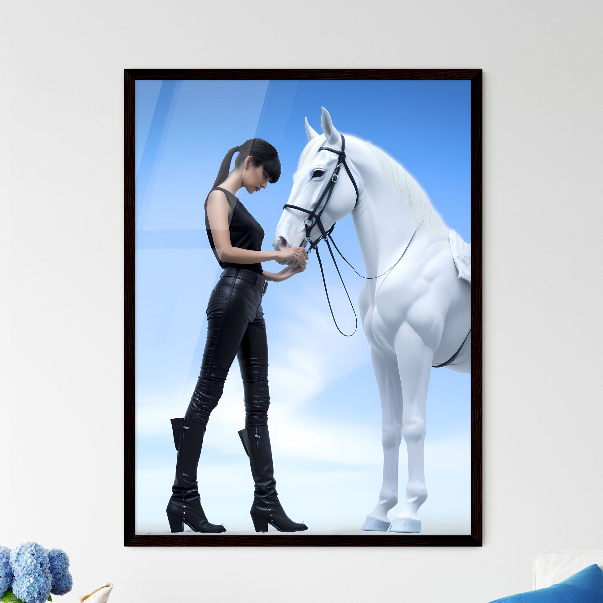 A Poster of a woman in black stiletto boots  Wall Art