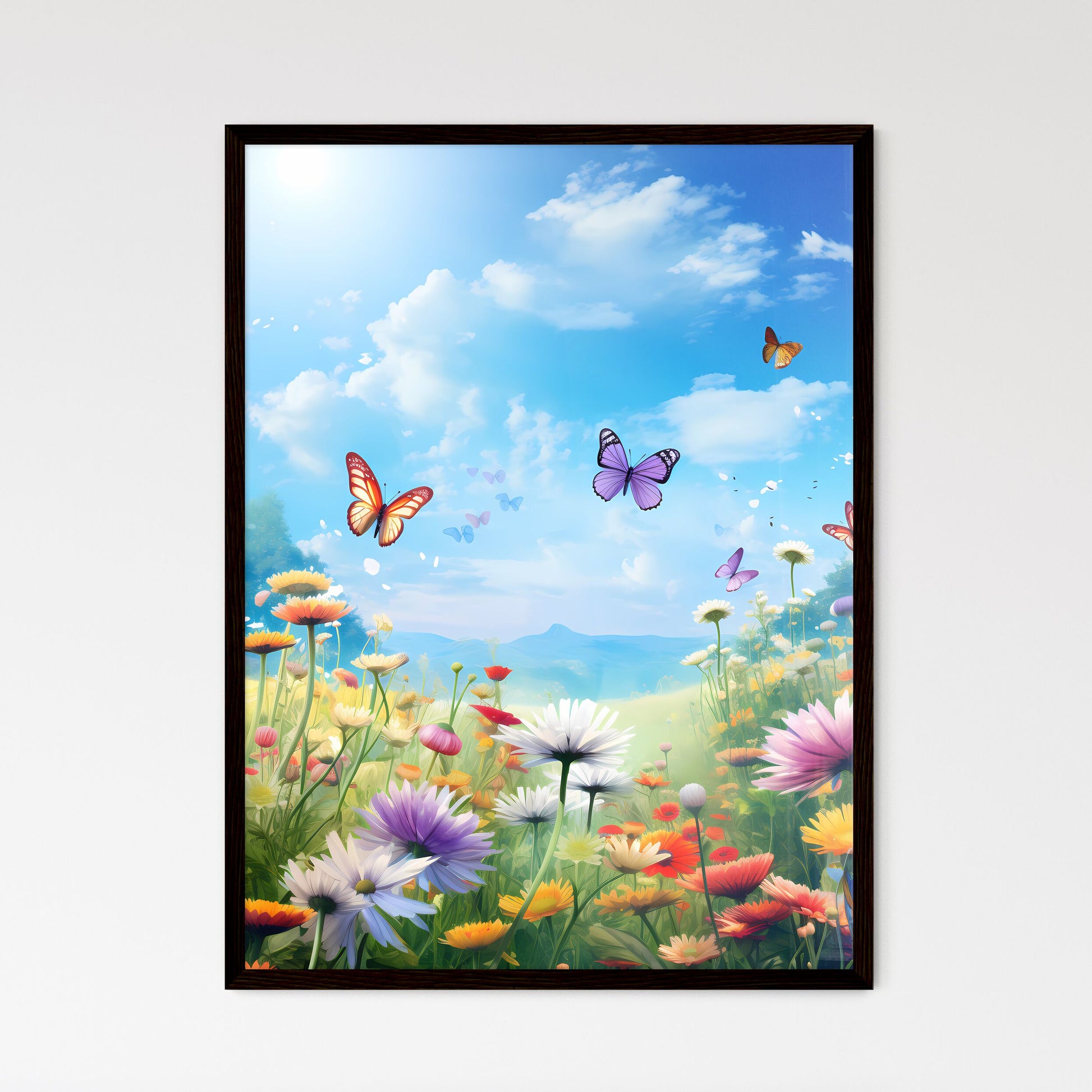A Poster of A meadow full of flowers  Wall Art
