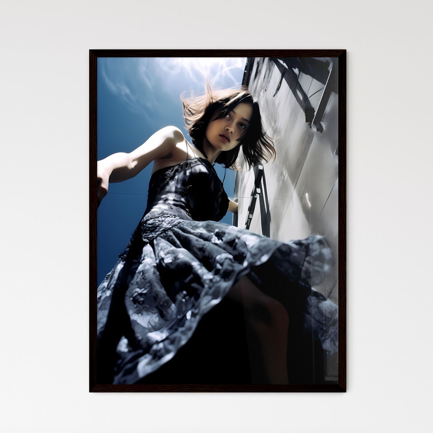 A Poster of A girl in a light dress - A Woma - Framed Art Print