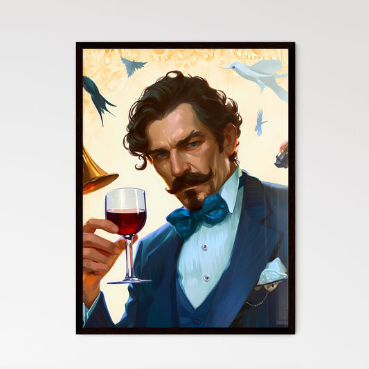 A Poster of happy father's day greeting card - A Man Holding A Glass Of Wine Default Title