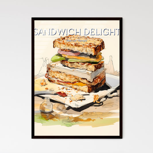 A Poster of illustration of a sandwich - A Sandwich On A Plate Default Title
