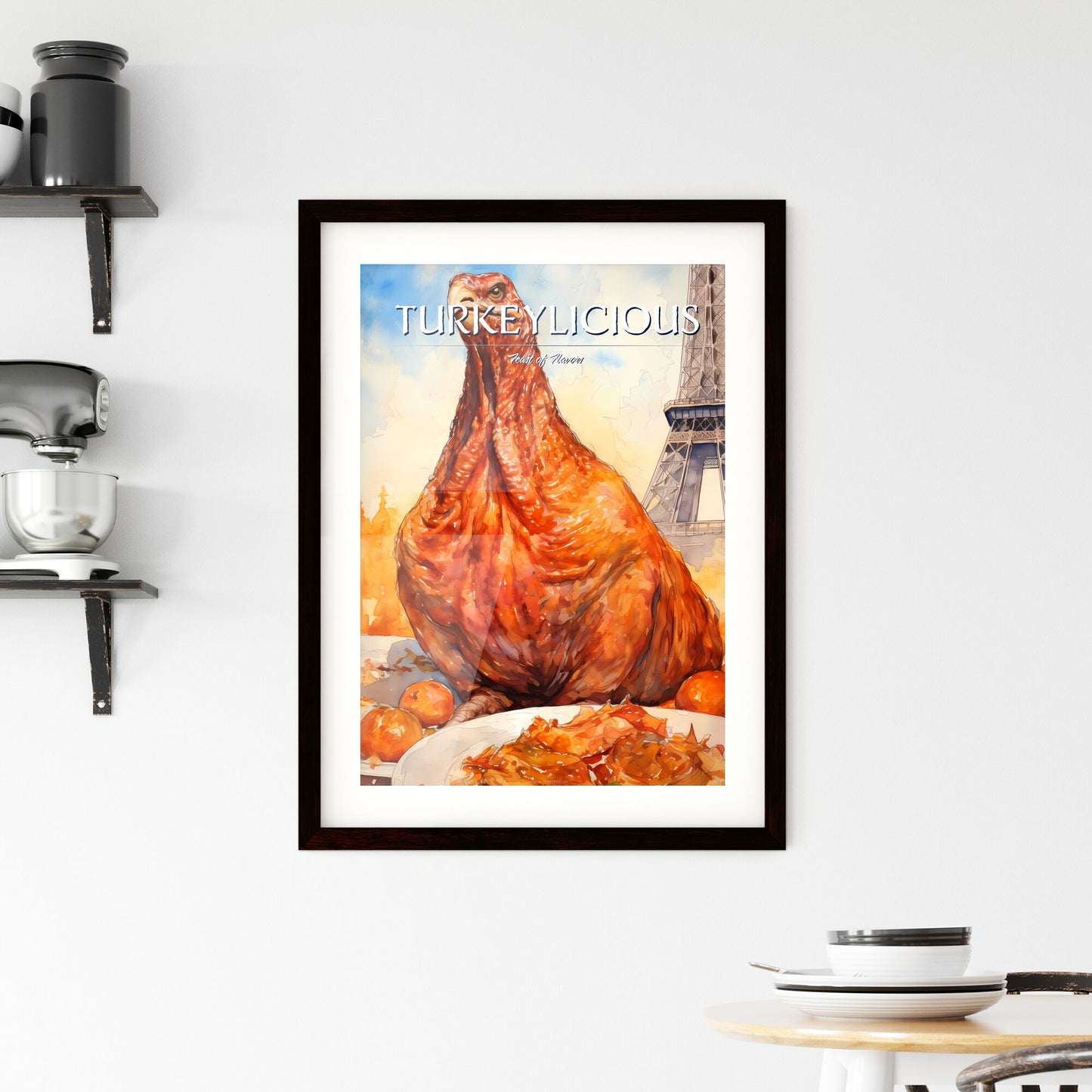 A Poster of Thanksgiving turkey - A Chicken With A Large Head And A Large Head With Oranges Default Title