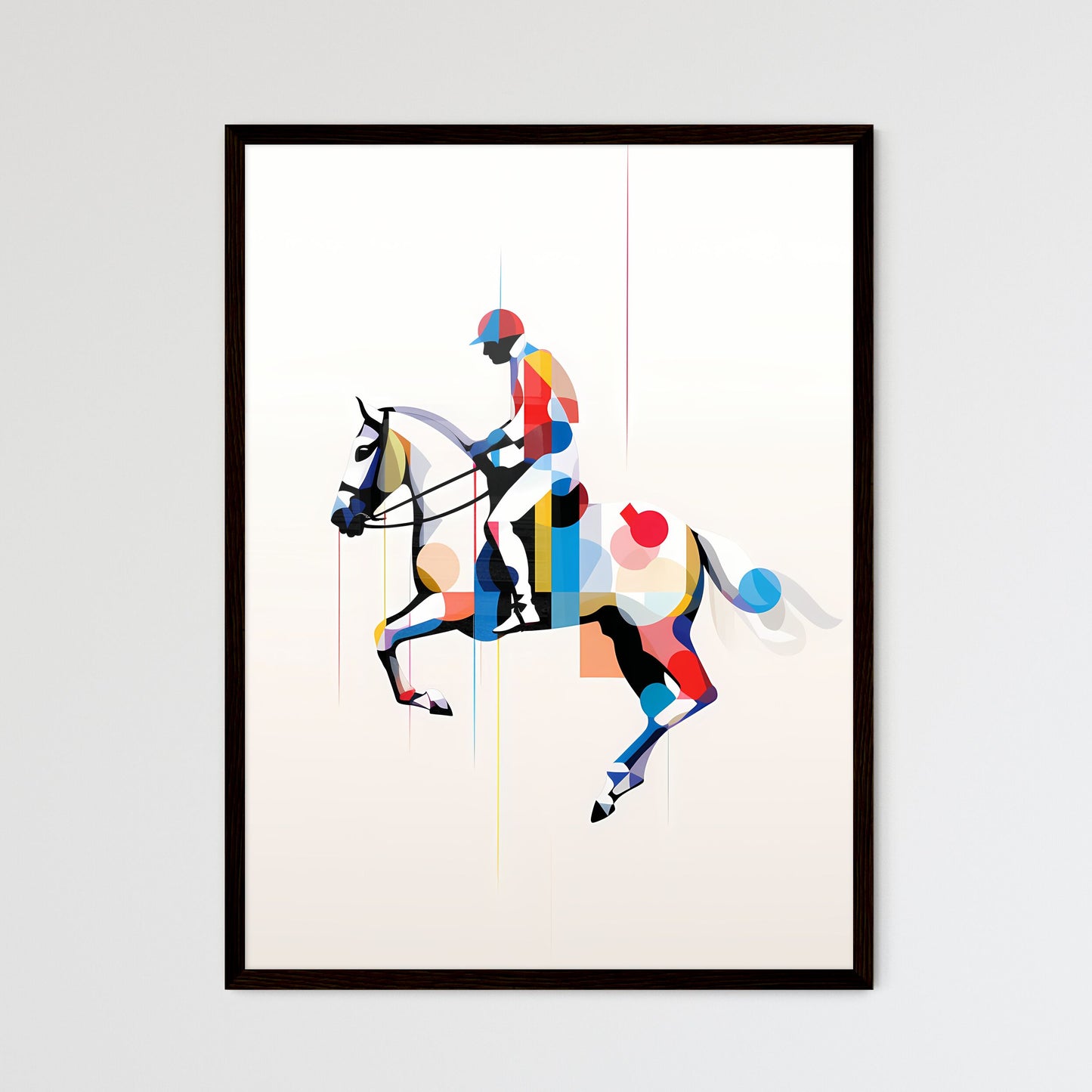 A Poster of minimalist horse rider line art  Wall Art