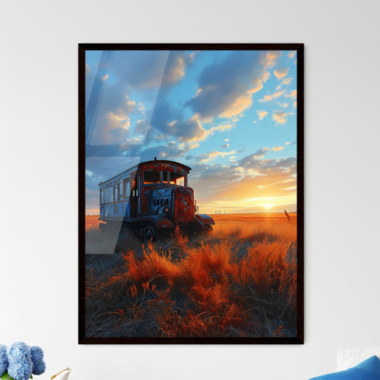 A Poster of WW1 tank battlefield in the back - Framed Art Print