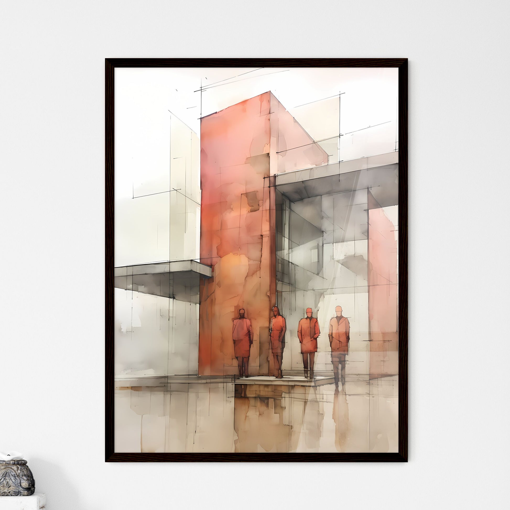 A Poster of minimalism architecture - A Group Of People Standing Outside A Building Default Title