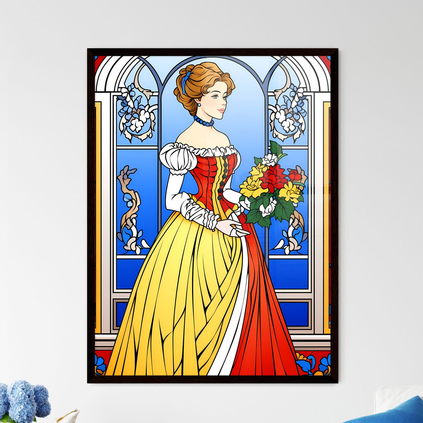 A Poster of elegant victorian woman - A Cart - Framed Art Print
