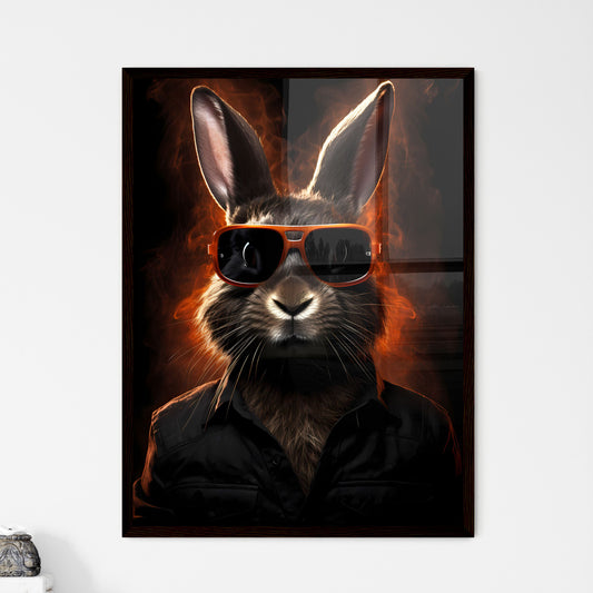 A Poster of A rabbit wearing dark glasses  Wall Art
