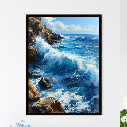 A Poster of waves - Waves Crashing Waves On Rocks Default Title