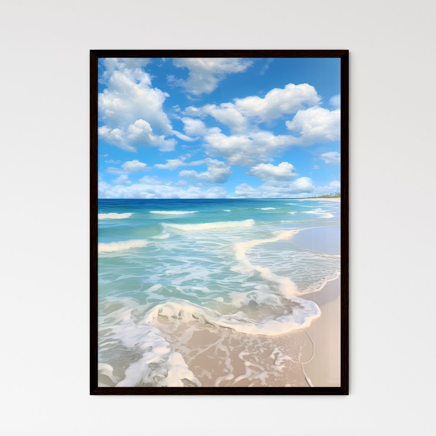 A Poster of On the beach in the south - A Be - Framed Art Print