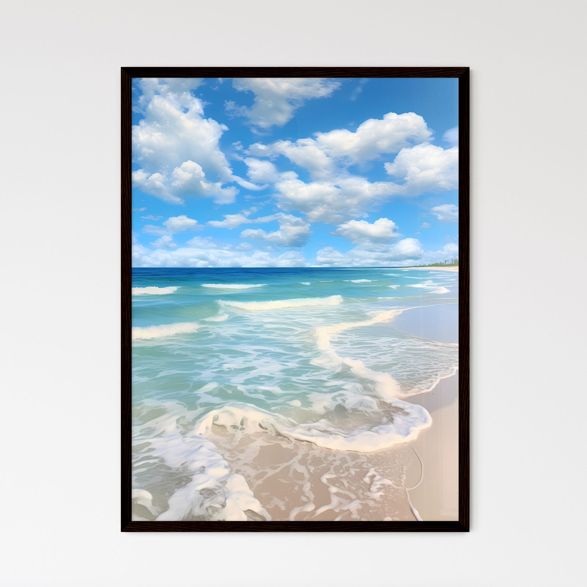 A Poster of On the beach in the south - A Be - Framed Art Print