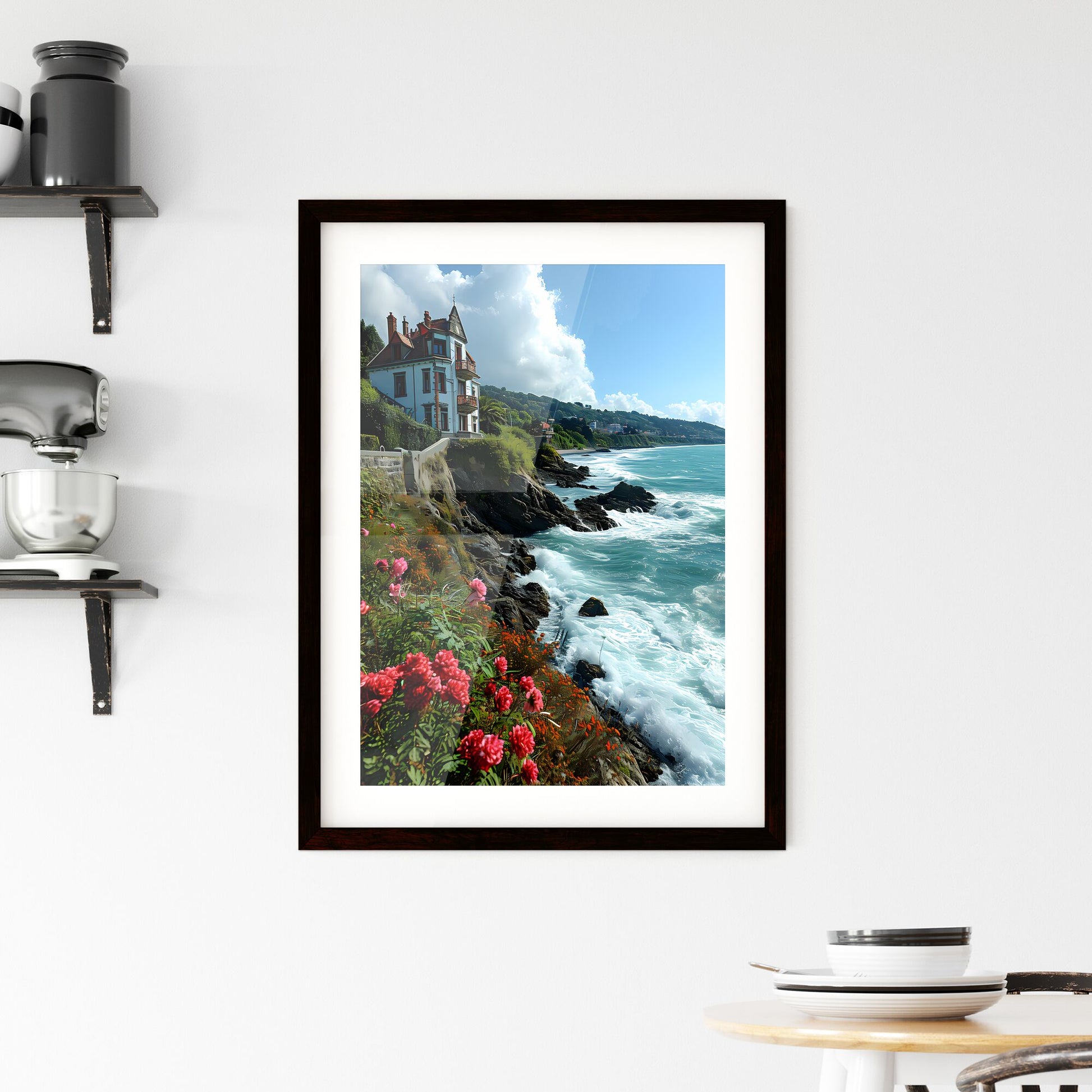 A Poster of wind - A House On A Cliff By The Ocean Default Title