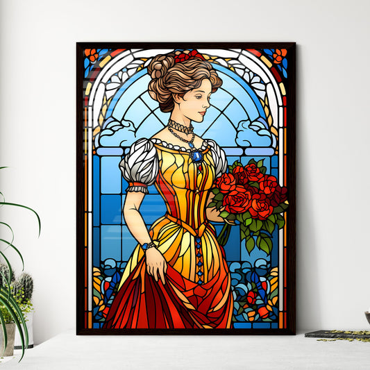 A Poster of elegant victorian woman - A Stai - Framed Art Print