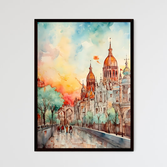 A Poster of cinco de mayo holiday card with copy space - A Watercolor Painting Of A City Framed Art