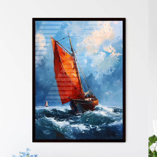 A Poster of Seascapes landscape - A Painting Of A Sailboat In The Ocean Default Title