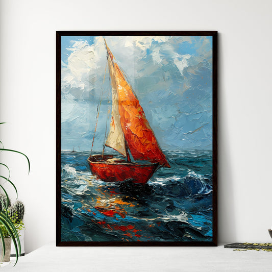 A Poster of Seascapes landscape - A Painting Of A Sailboat In The Ocean Default Title