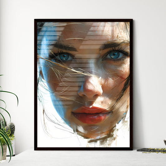 A Poster of digital color and sketch artist drawing - A Close Up Of A Woman'S Face Default Title