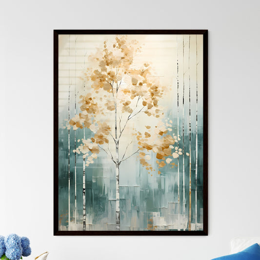 A Poster of painted forest of trees in white - Framed Art Print