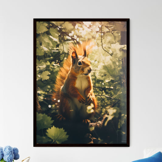 A Poster of a squirrel scampers after nuts  Wall Art