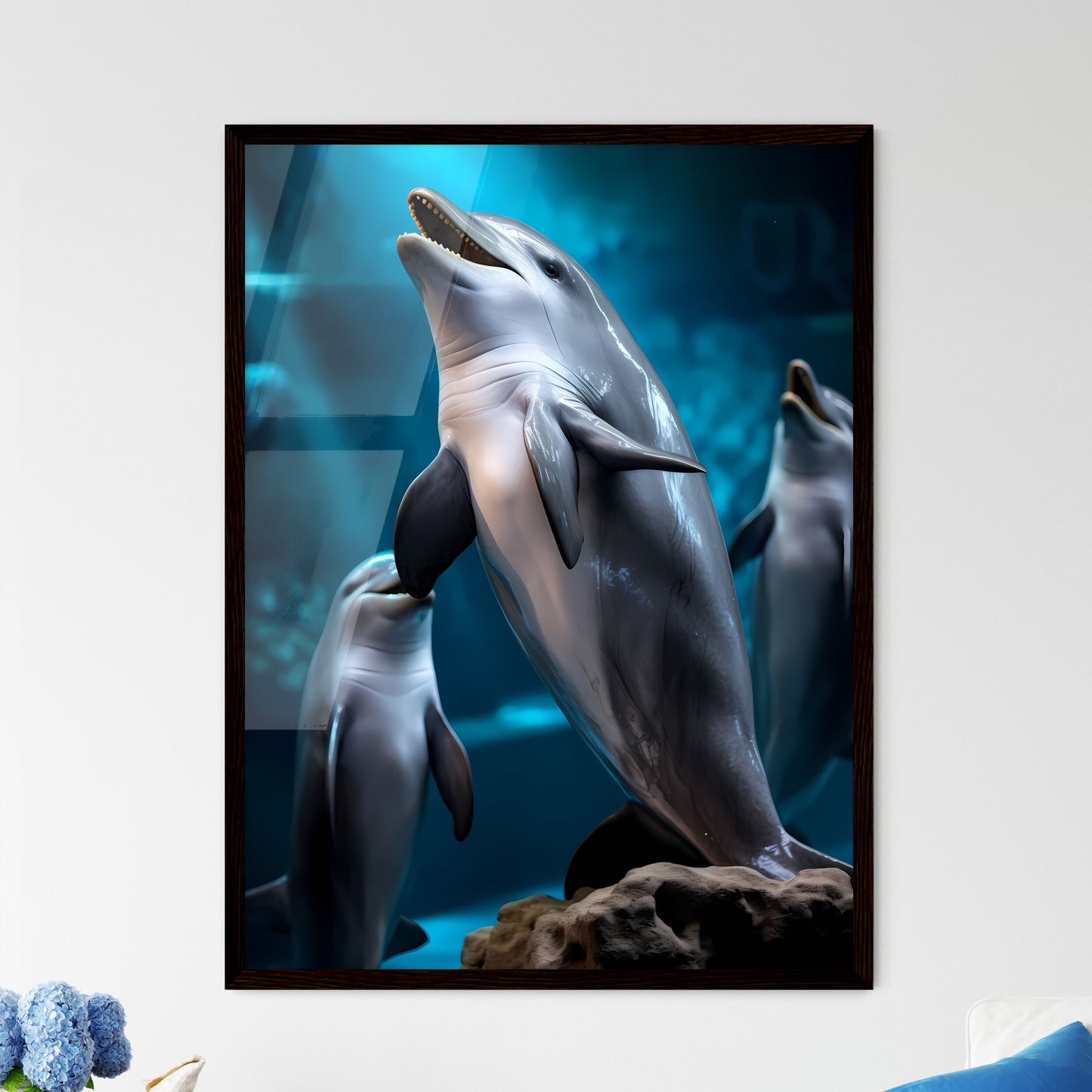 A Poster of A singing dolphin  Wall Art