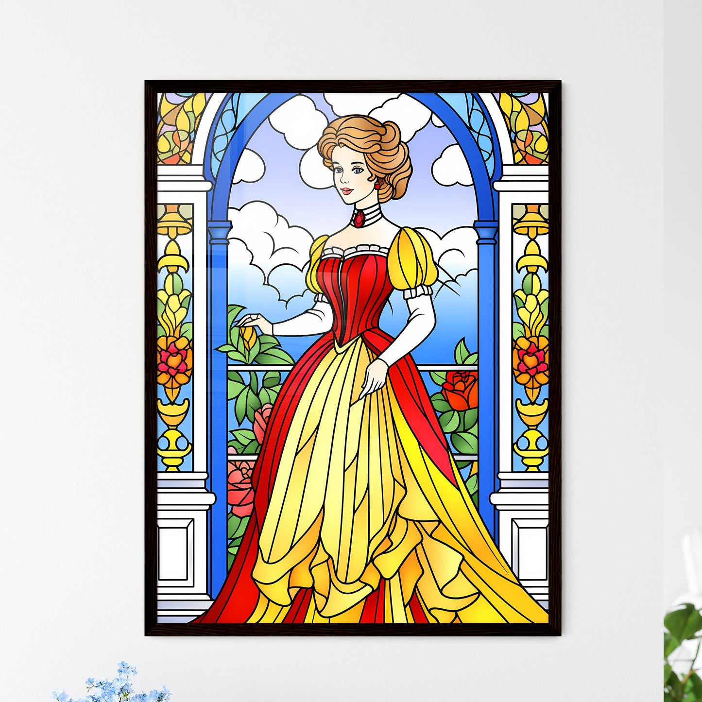 A Poster of elegant victorian woman - A Stai - Framed Art Print
