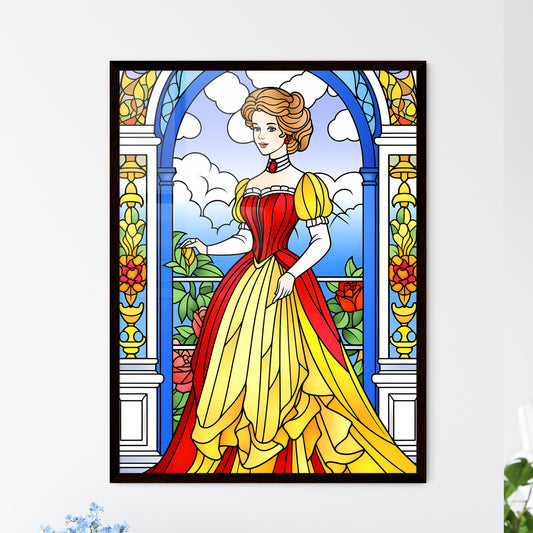 A Poster of elegant victorian woman - A Stai - Framed Art Print