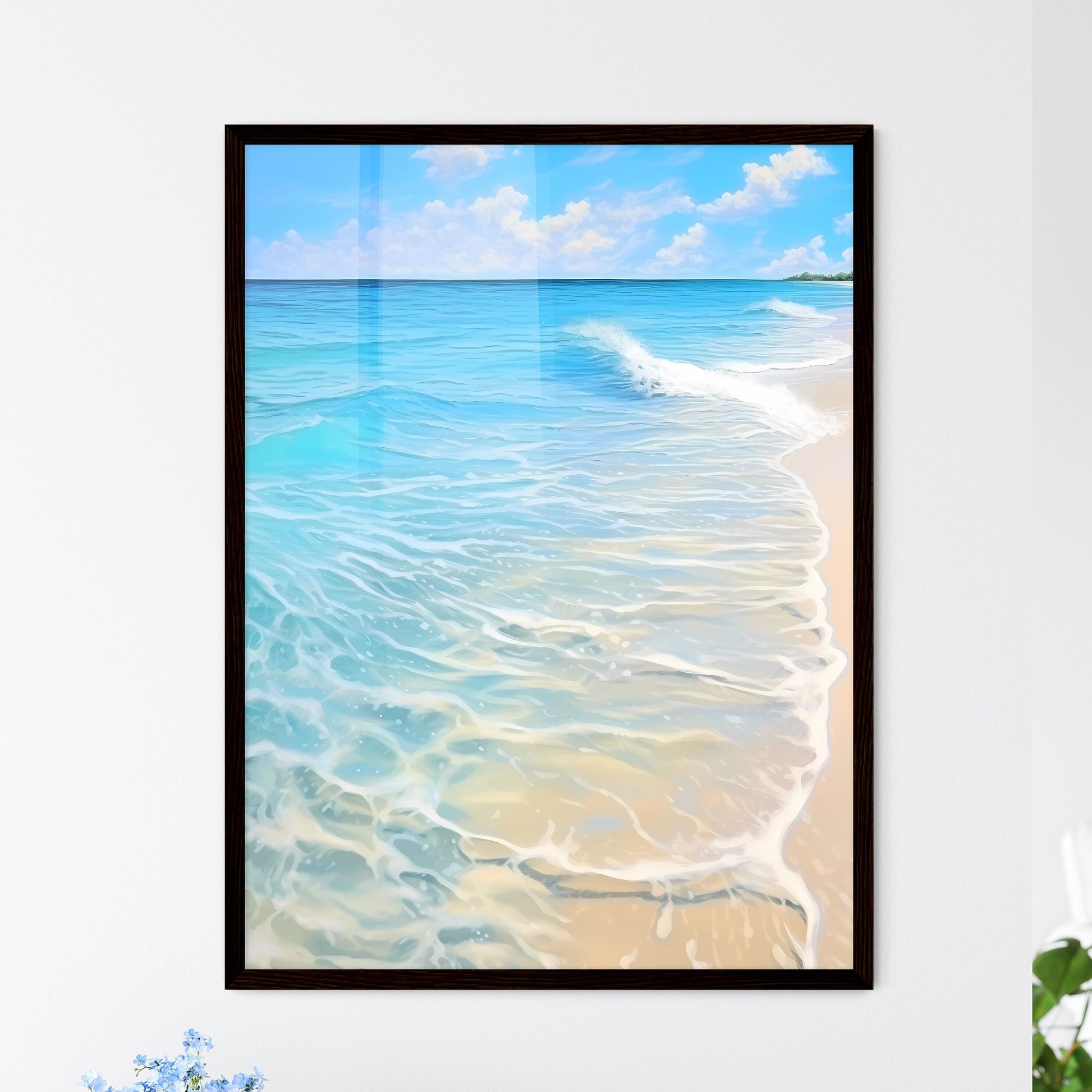 A Poster of On the beach in the south - A Be - Framed Art Print