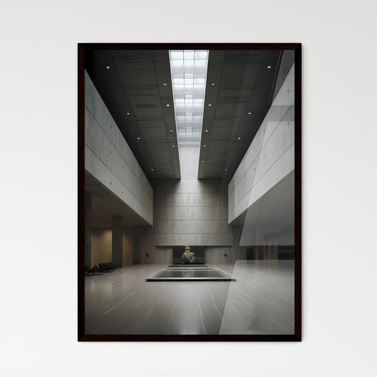 A Poster of Business center hall - A Large R - Framed Art Print