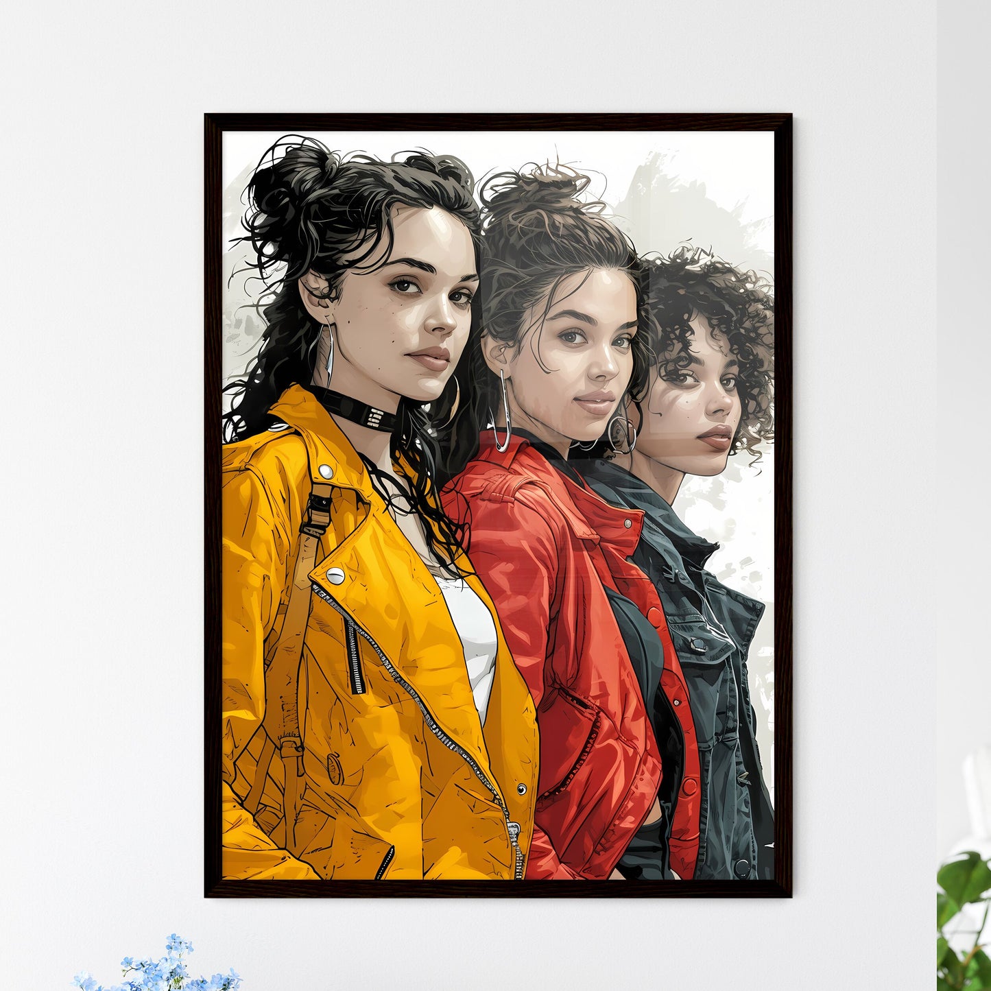 A Poster of light skin features - A Group Of - Framed Art Print