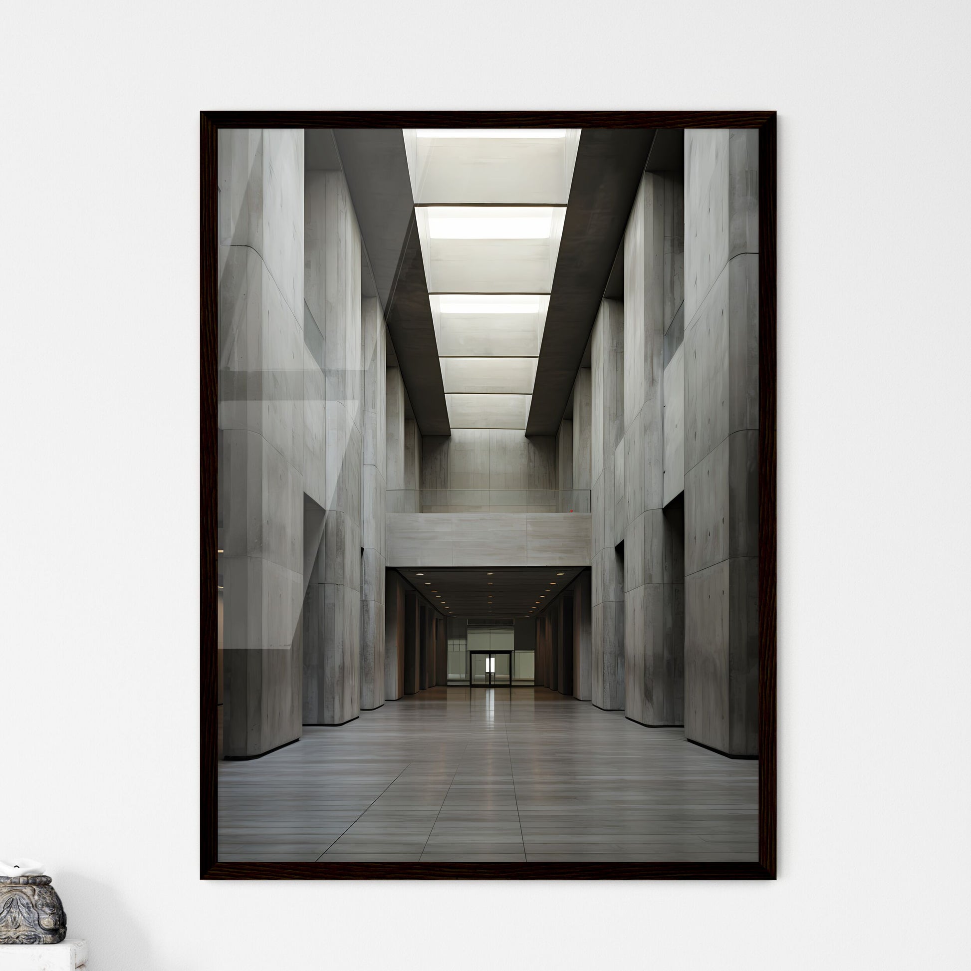 A Poster of Business center hall - A Large B - Framed Art Print
