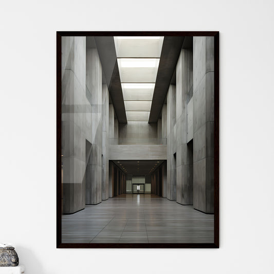 A Poster of Business center hall - A Large B - Framed Art Print