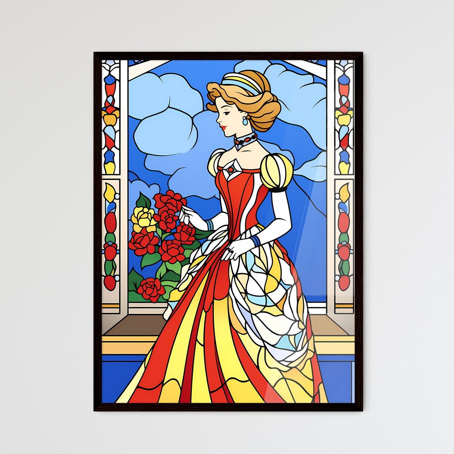 A Poster of elegant victorian woman - A Cart - Framed Art Print