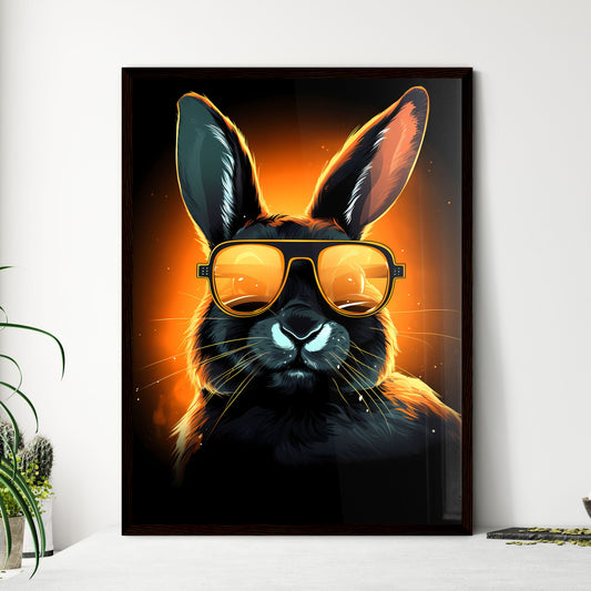 A Poster of A rabbit wearing dark glasses  Wall Art