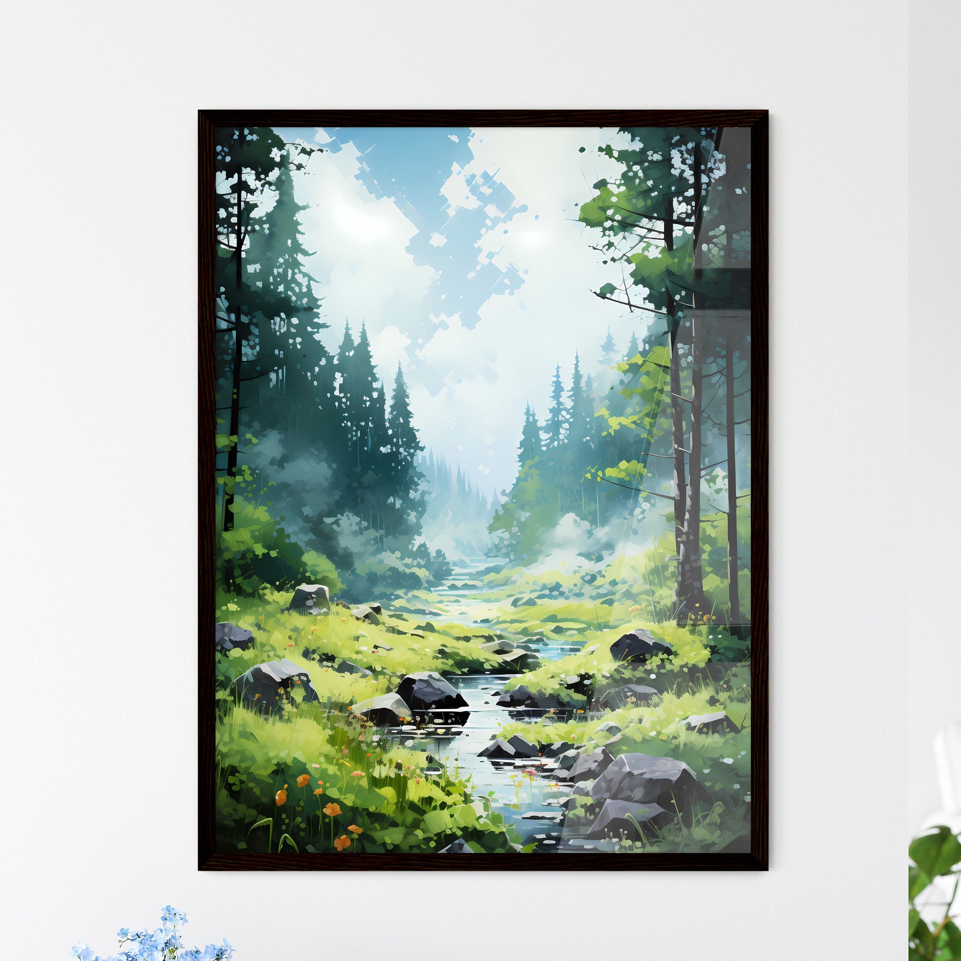 A Poster of a piece of acrylic painting - A  - Framed Art Print