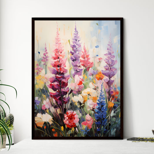 A Poster of In a sea of flowers - A Painting - Framed Art Print