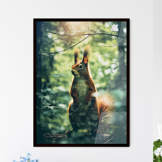 A Poster of a squirrel scampers after nuts  Wall Art