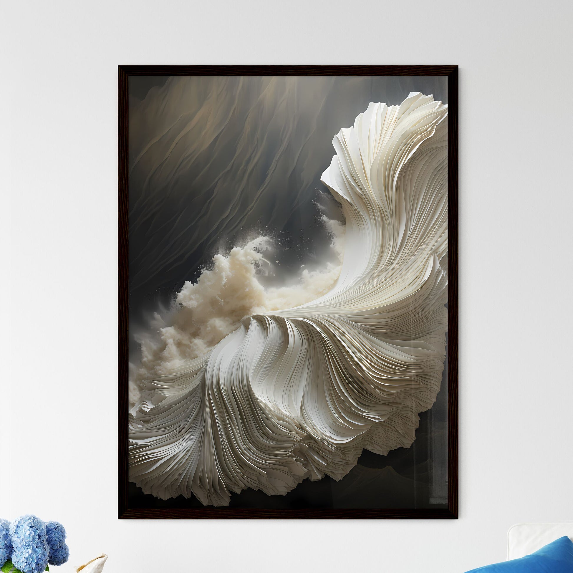 A Poster of gold and silver paper sculpture  Wall Art