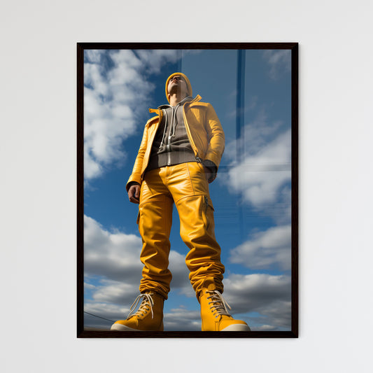A Poster of young 30 years old woman - A Man In Yellow Leather Pants And A Hoodie Default Title