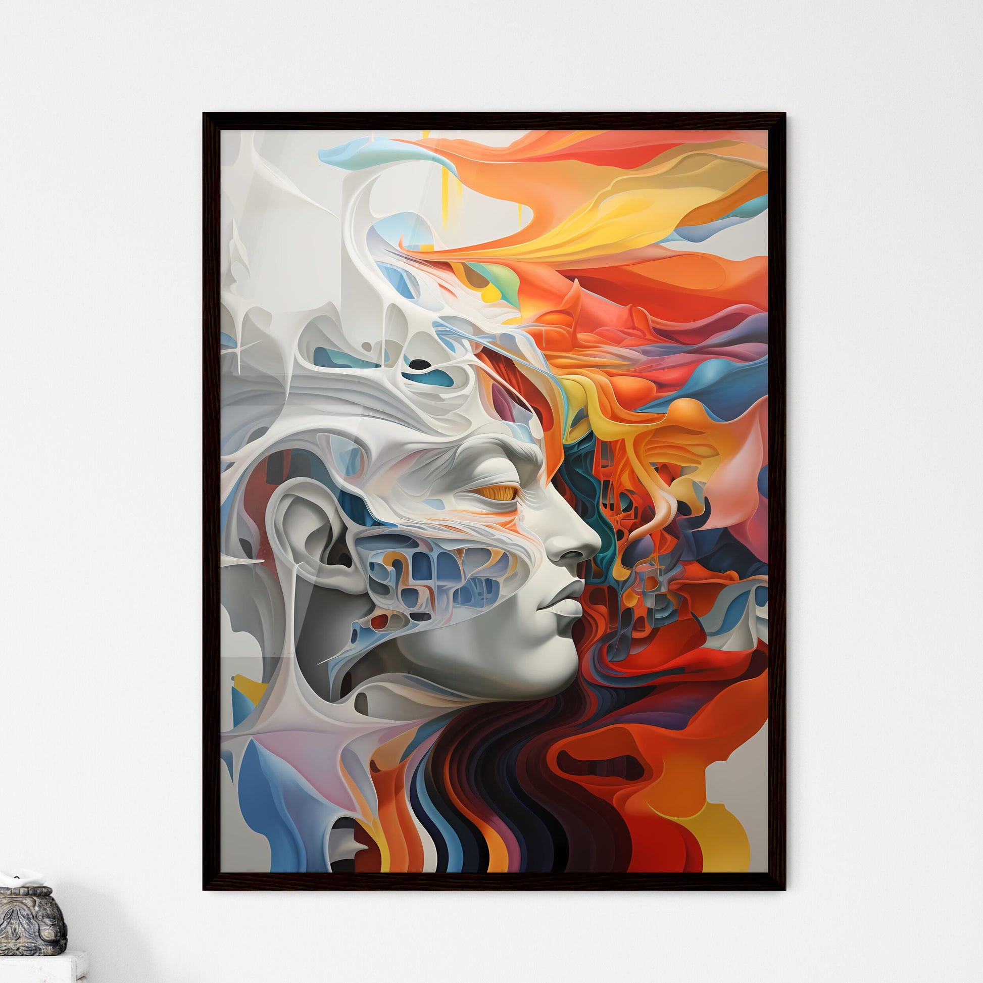A Poster of An oil painting - A Colorful P - Framed Art Print