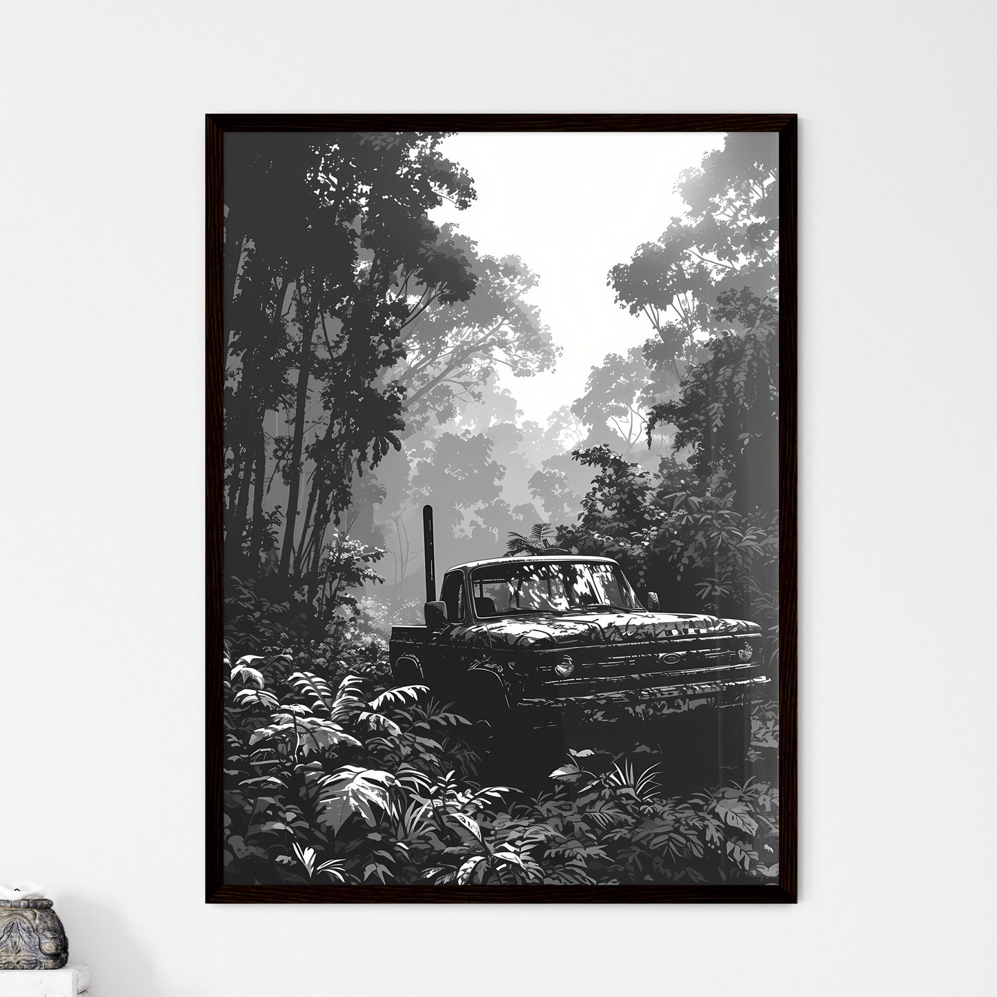 A Poster of super monster truck race colorin - Framed Art Print