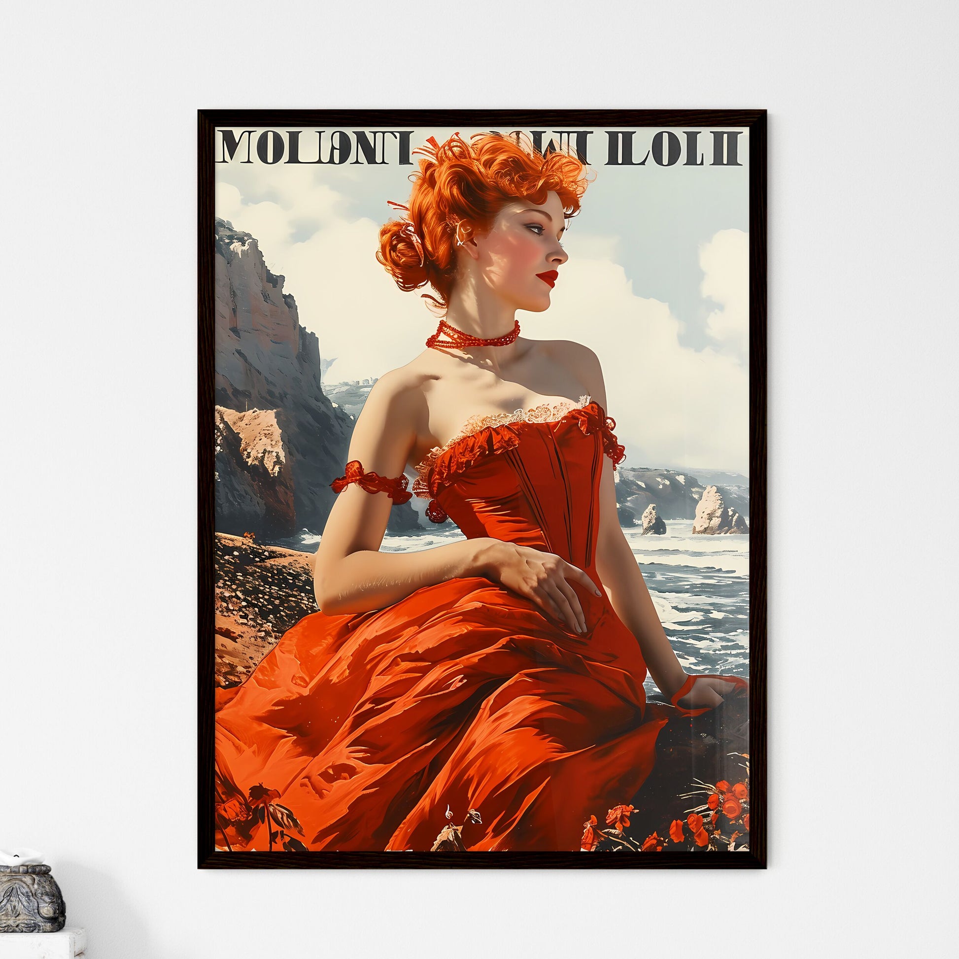 A Poster of moulon rouge advertisig from 192 - Framed Art Print