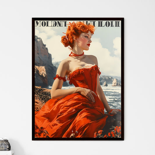 A Poster of moulon rouge advertisig from 192 - Framed Art Print