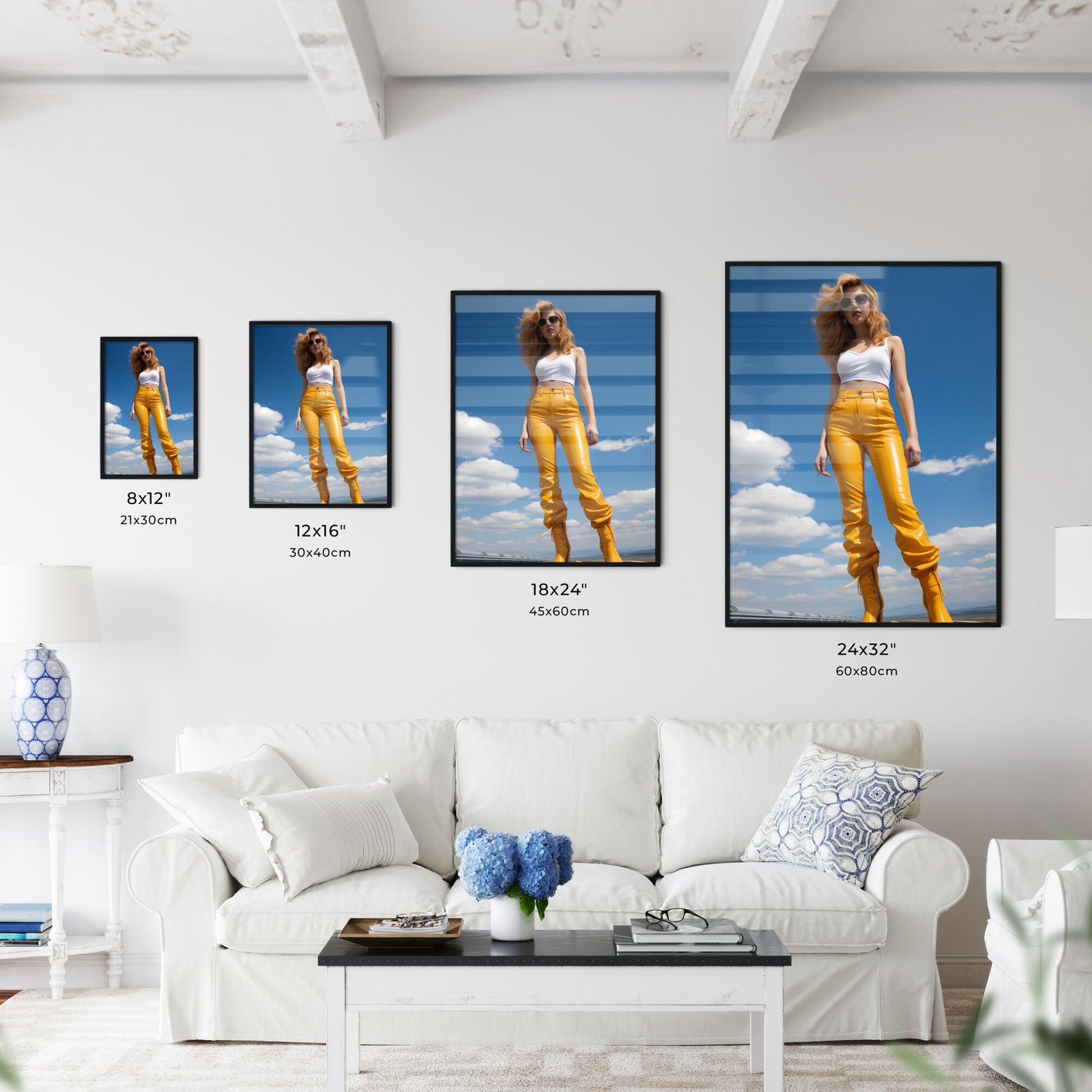 A Poster of young 30 years old woman - A Woman In Yellow Pants And White Top Default Title