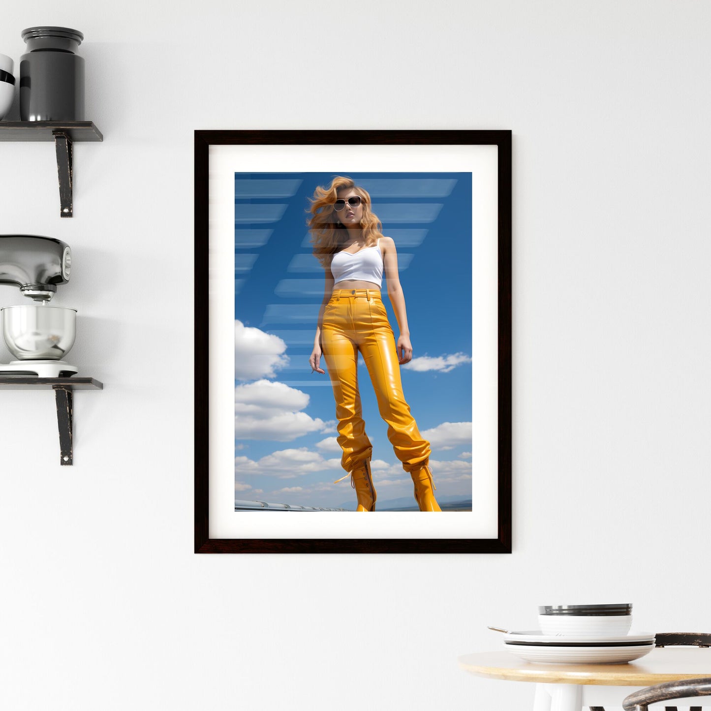 A Poster of young 30 years old woman - A Woman In Yellow Pants And White Top Default Title