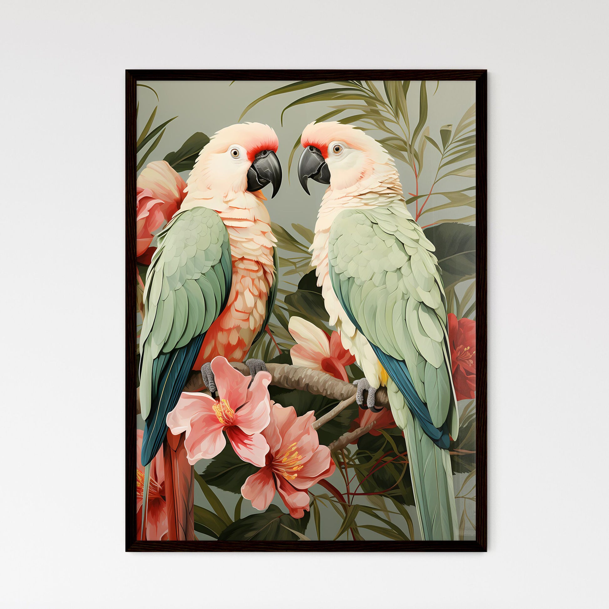 A Poster of green palm leaves  Wall Art