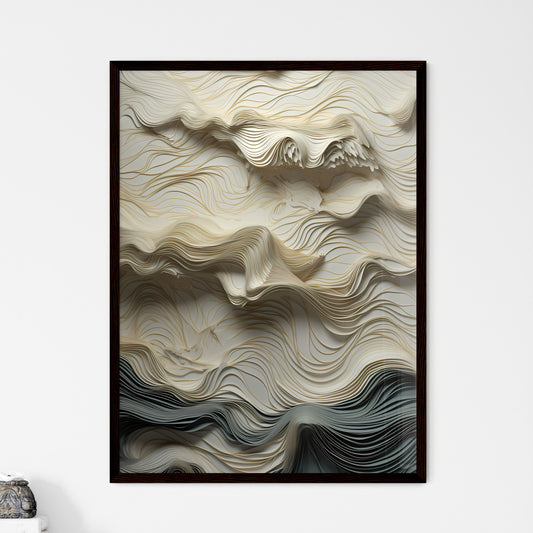 A Poster of gold and silver paper sculpture  - Framed Art Print