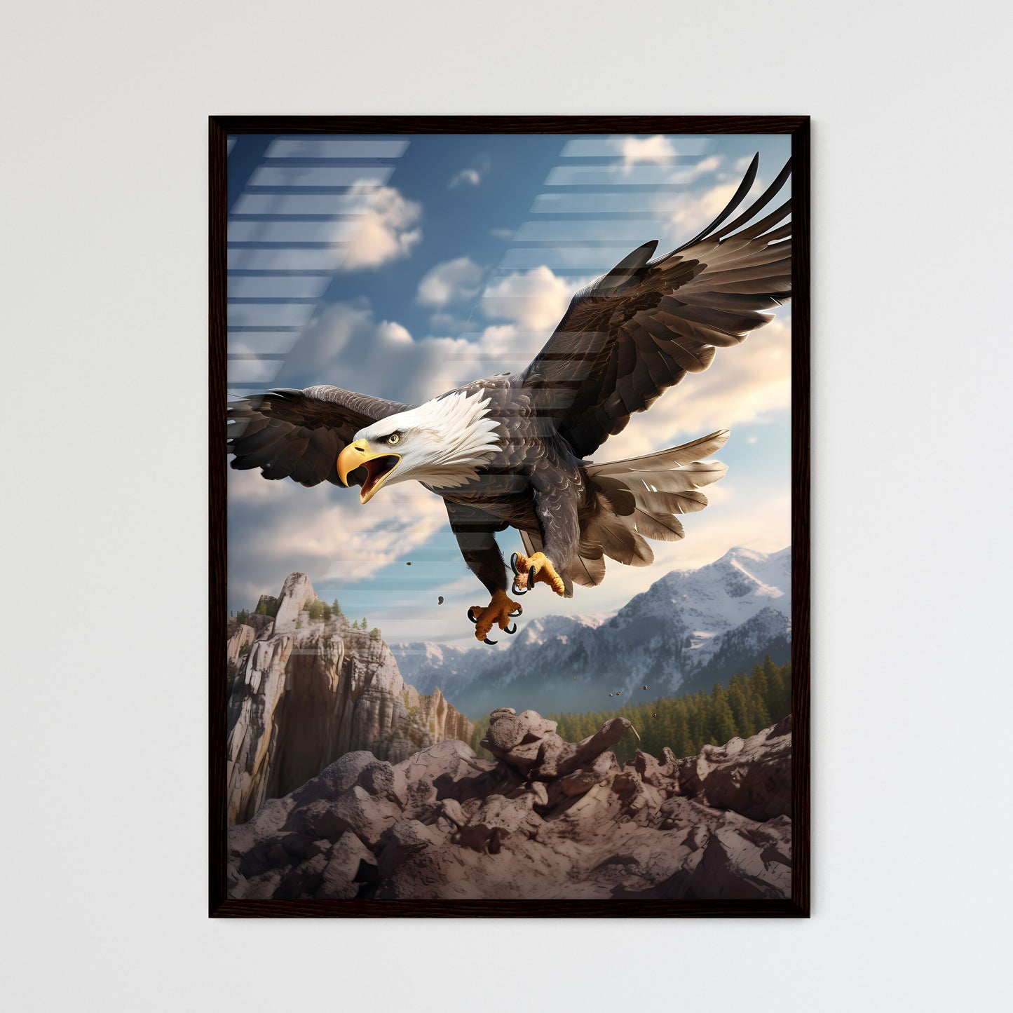A Poster of An eagle flying upward  Wall Art
