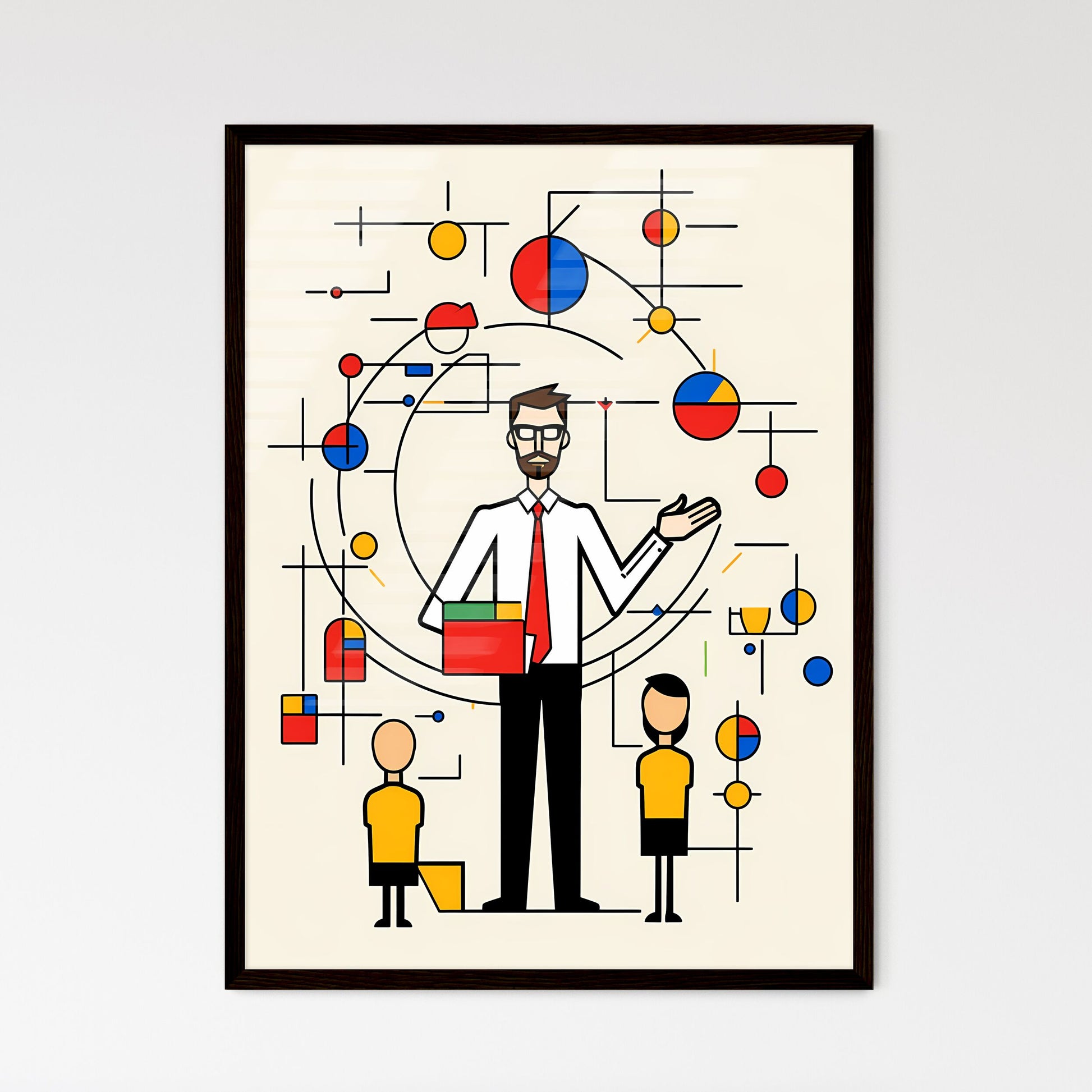 A Poster of minimalist teacher art - A Man S - Framed Art Print