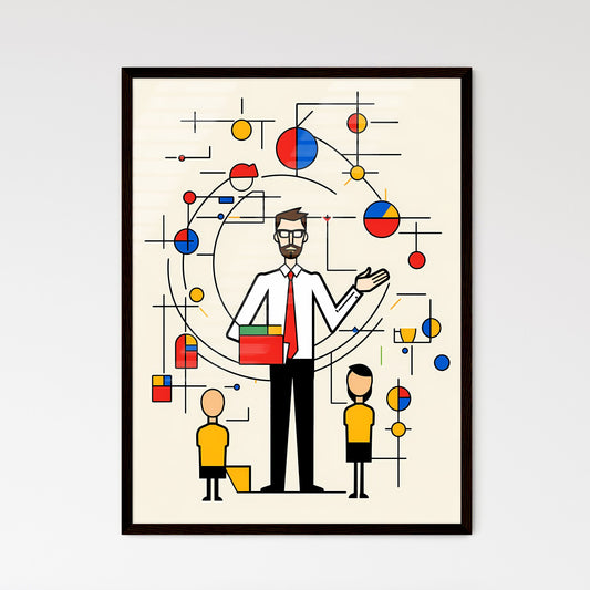 A Poster of minimalist teacher art - A Man S - Framed Art Print
